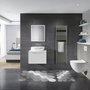 Mijölnir Juego de Alfombrillas de Baño Gris de 2 Piezas con Base Antideslizante